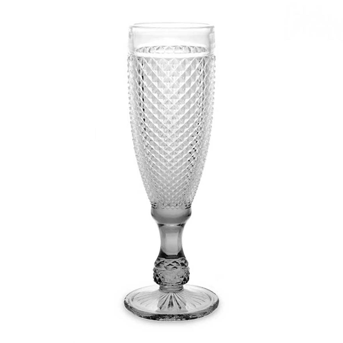 Copo de champanhe de vidro com p&eacute; antracite 18cl