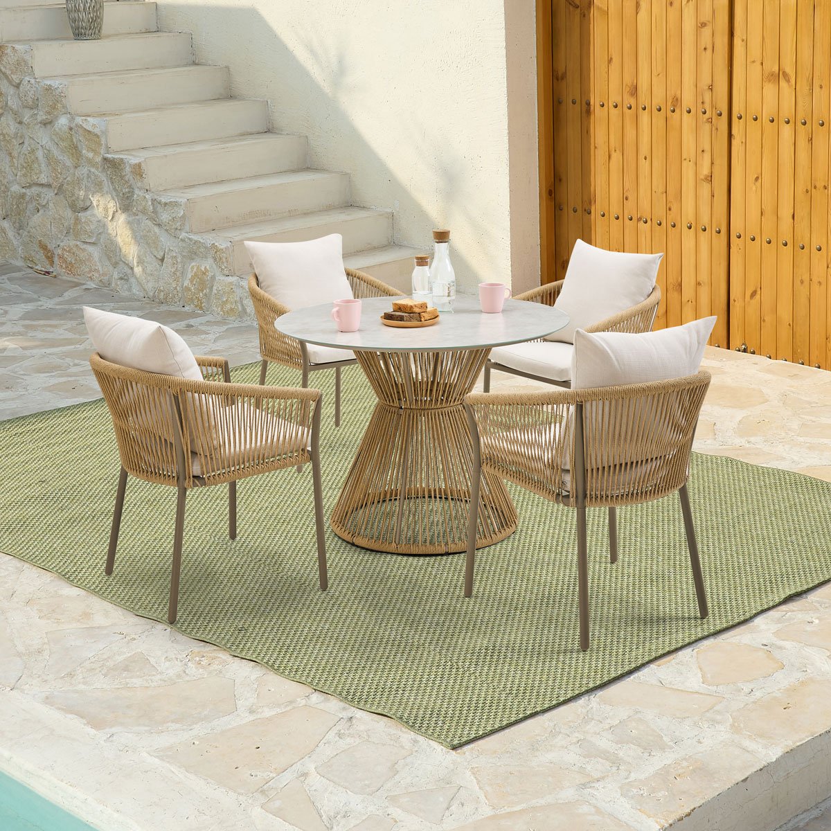 Conjunto de refei&ccedil;&atilde;o de 4 lugares