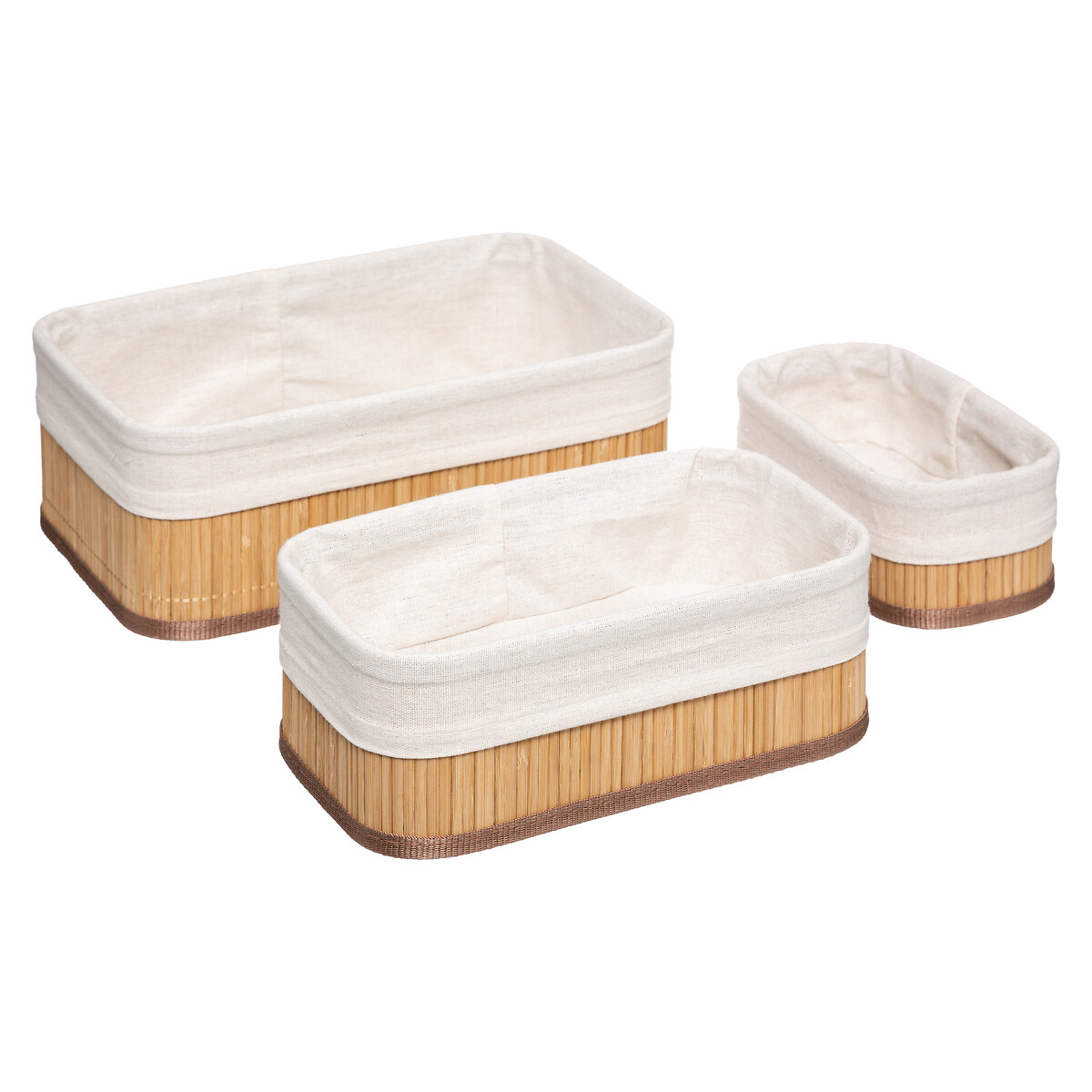 Conjunto de 3 cestos em bambu