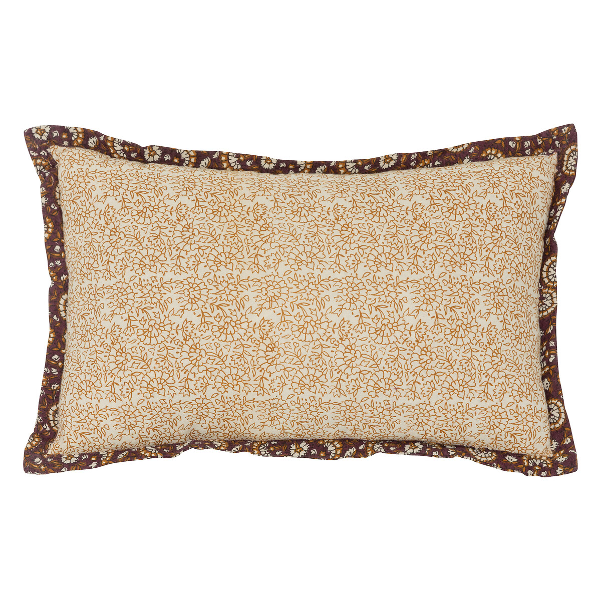 Almofada INDIE bege com flores 38x58cm