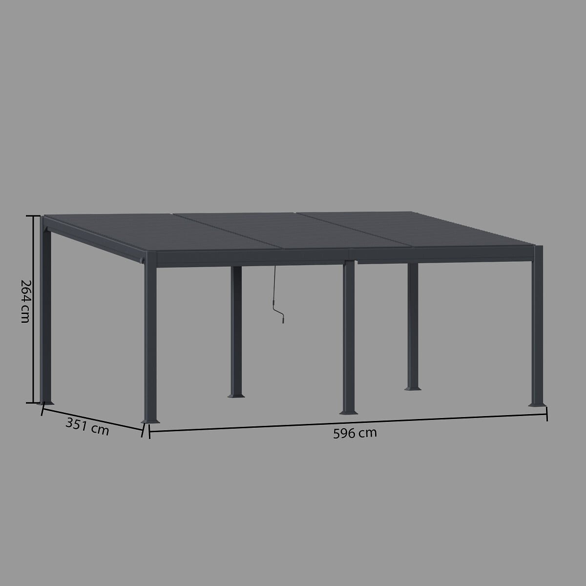 P&eacute;rgola Avila Cinza Graphite 3,5x6M