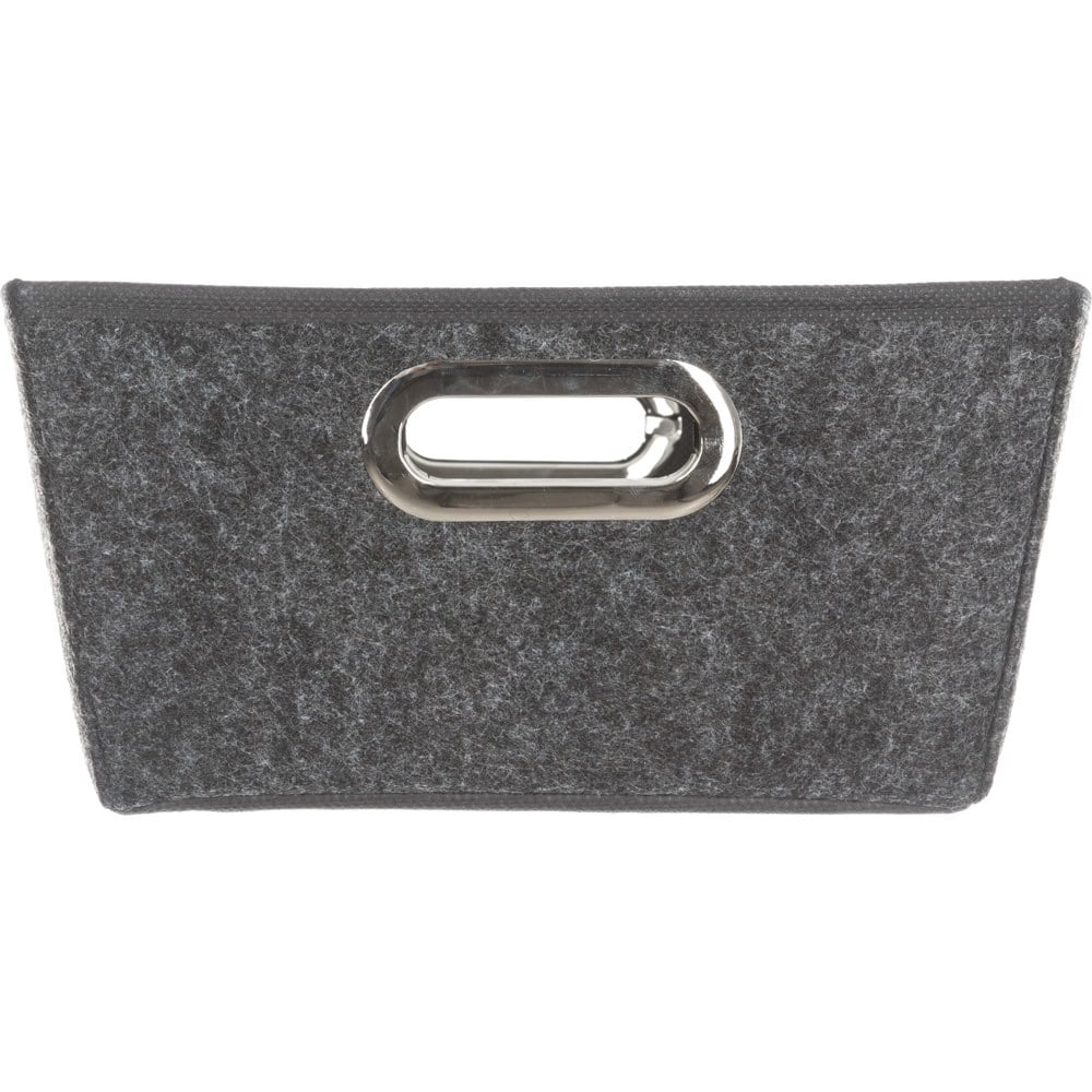 Cesto de arrumação em tecido cinza escuro 13x35,5cm