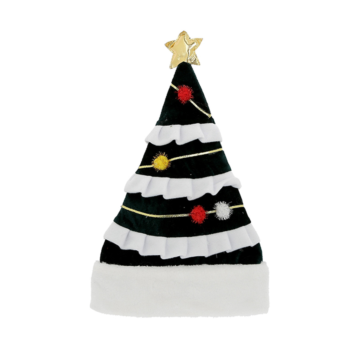 Gorro De Árvore De Natal Em Veludo Verde