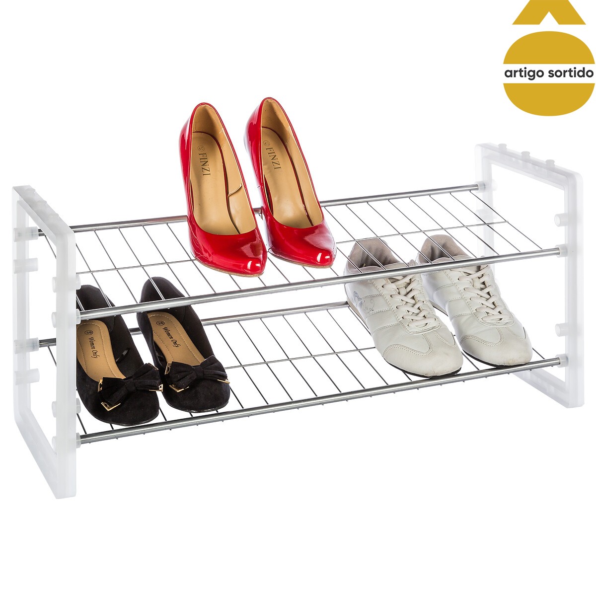 Sapateira em metal empilhável