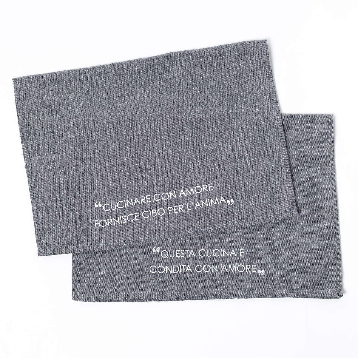 Conjunto de 2 panos cozinha cinza escuro 45x65cm