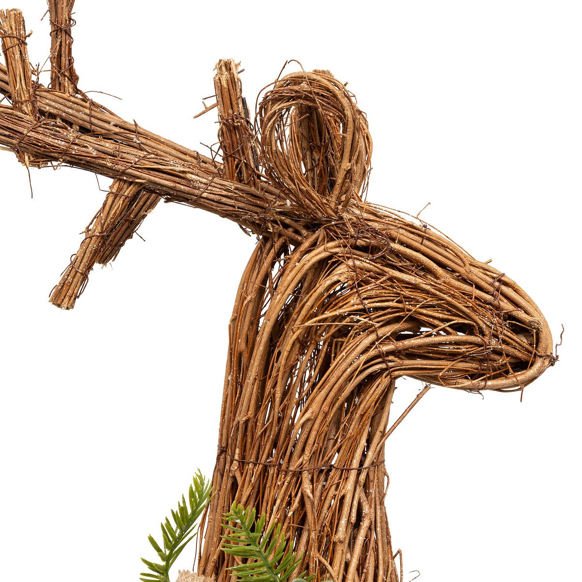 Figura de rena com ramo e laço 94cm