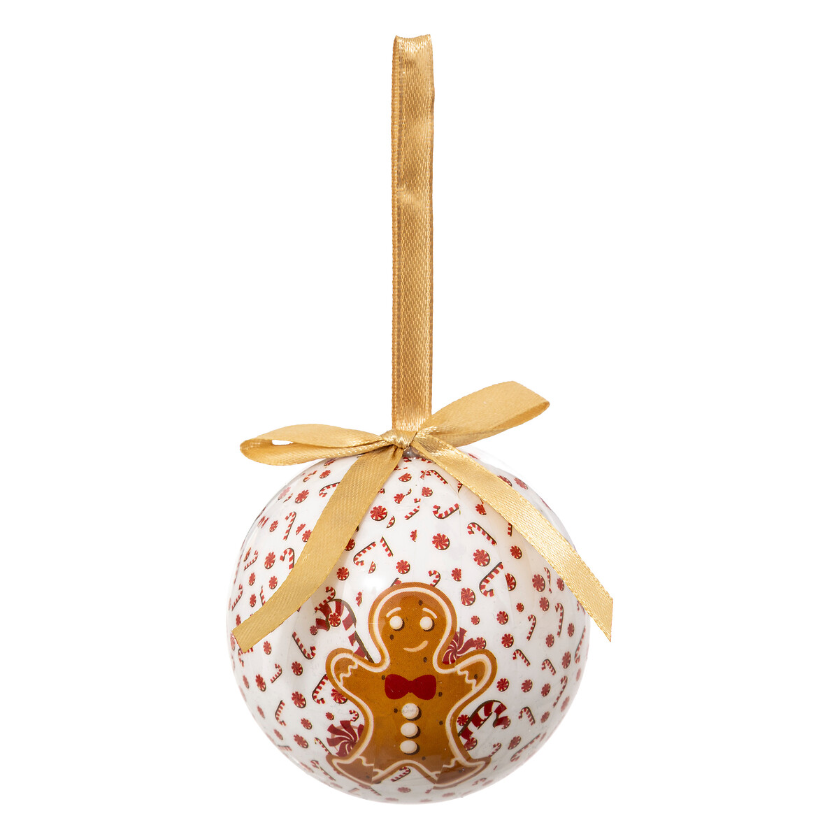 Bola bolacha de gengibre com fita 7,5cm