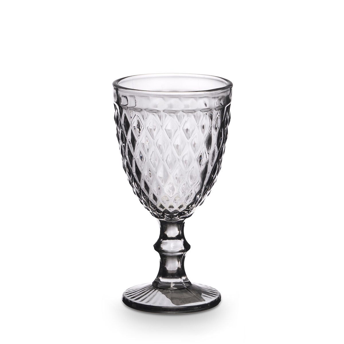Copo De &Aacute;gua Diamante Cinza Com P&eacute; 34cl