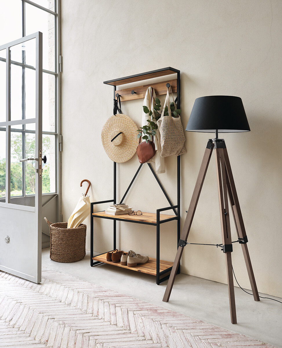 Candeeiro de pé RUNO preto com tripé 145cm,  Candeeiro de pé RUNO preto com tripé 145cm