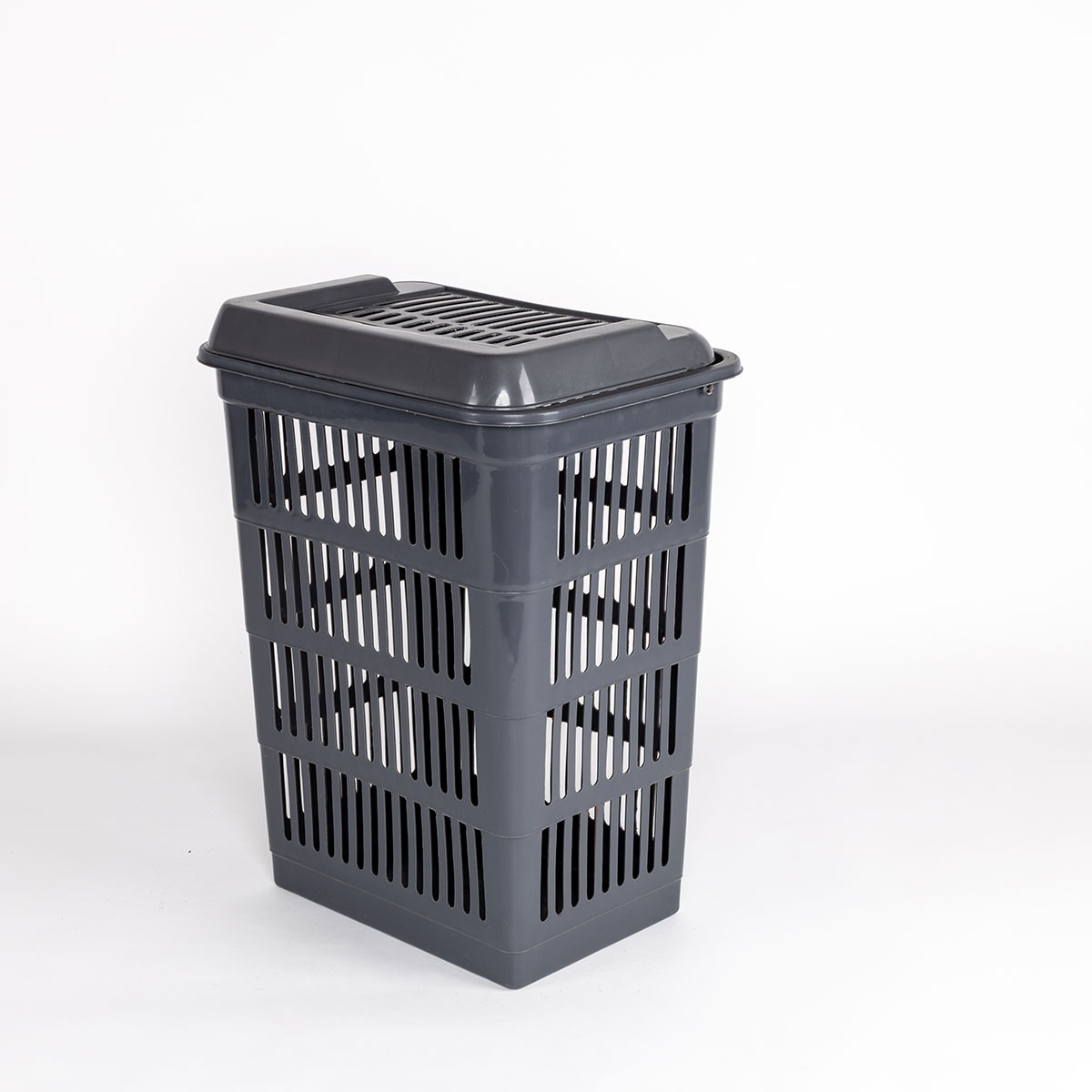 Cesto para roupa suja com tampa cinza 40L