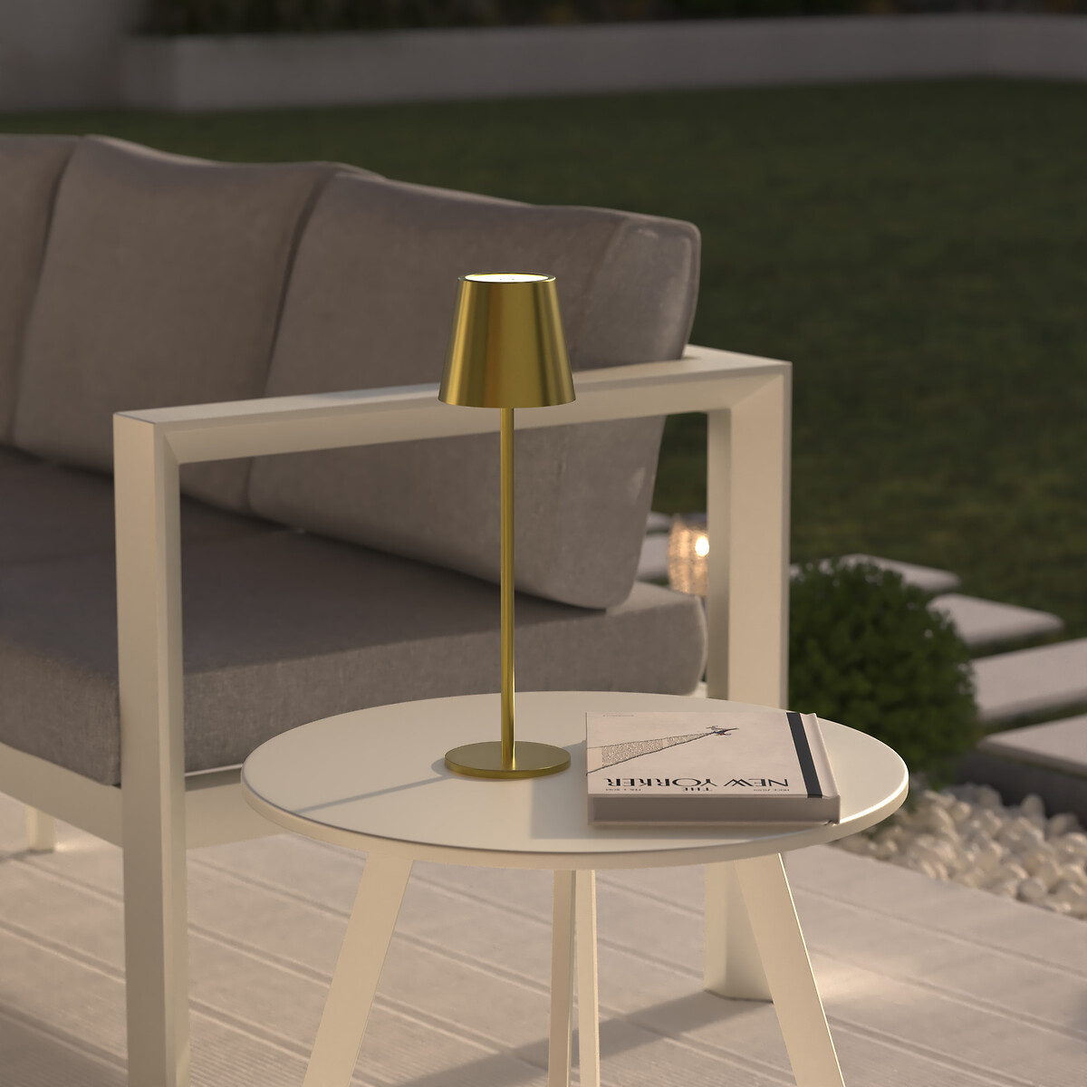 Candeeiro de mesa CODY dourado usb 36cm