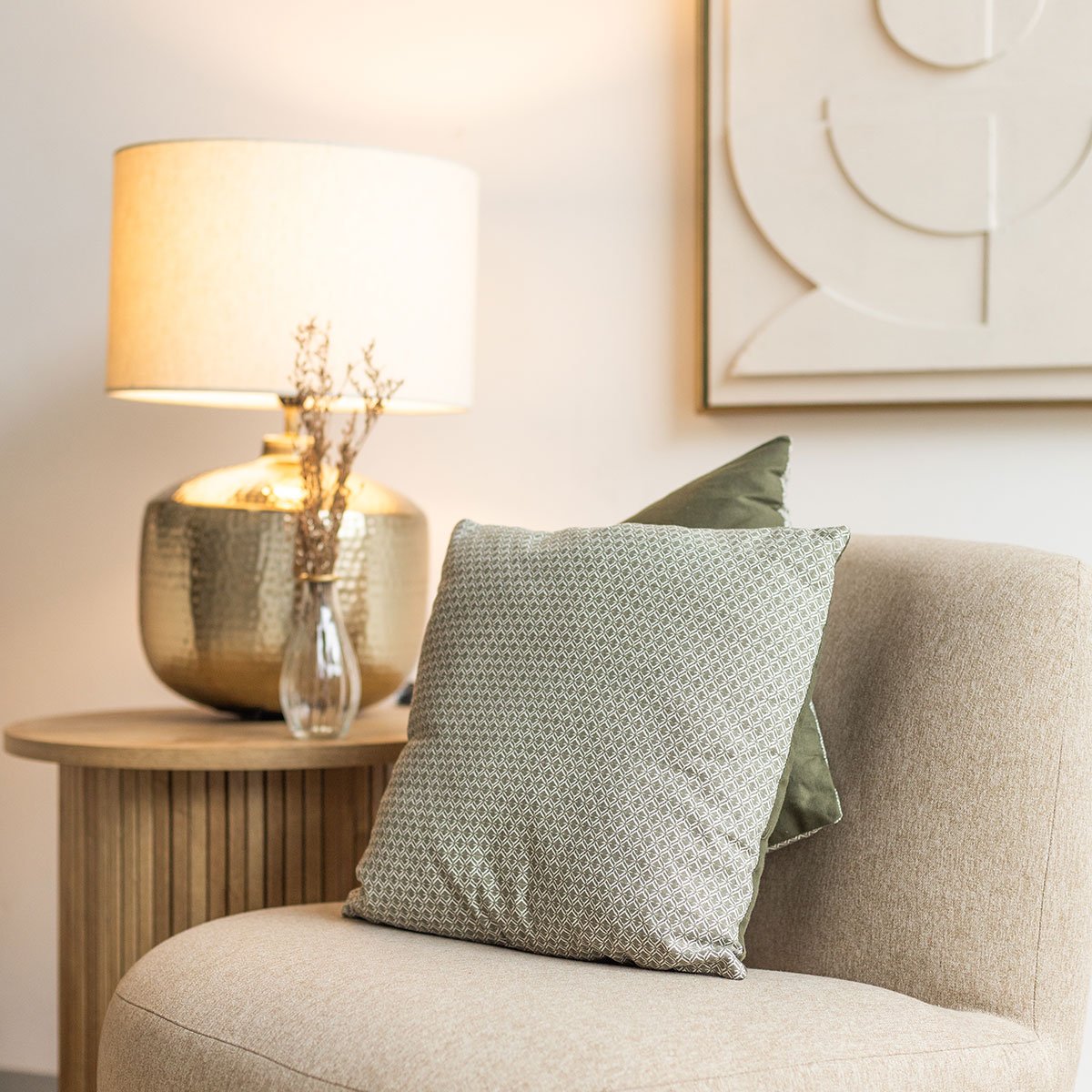 Almofada OTTO verde caqui 38x38cm