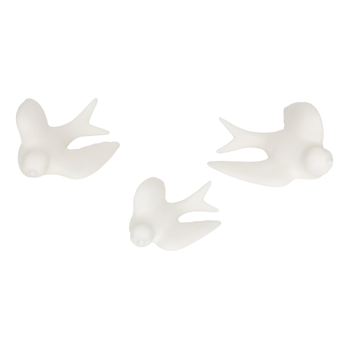 Figura decorativa 3 p&aacute;ssaros brancos