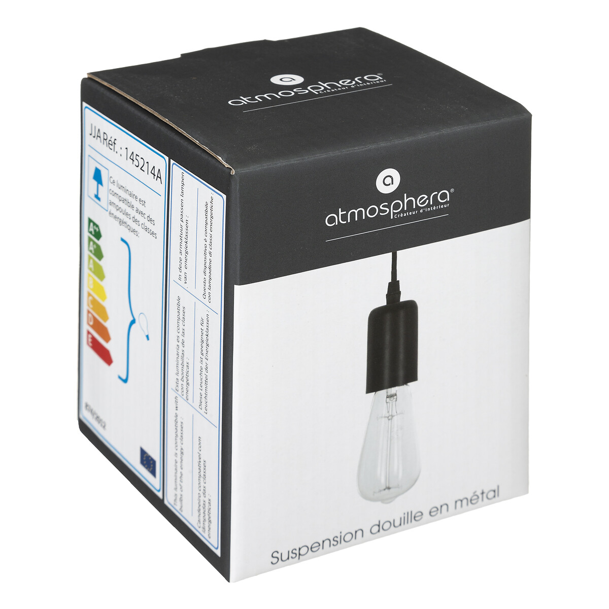 Candeeiro de teto em metal preto