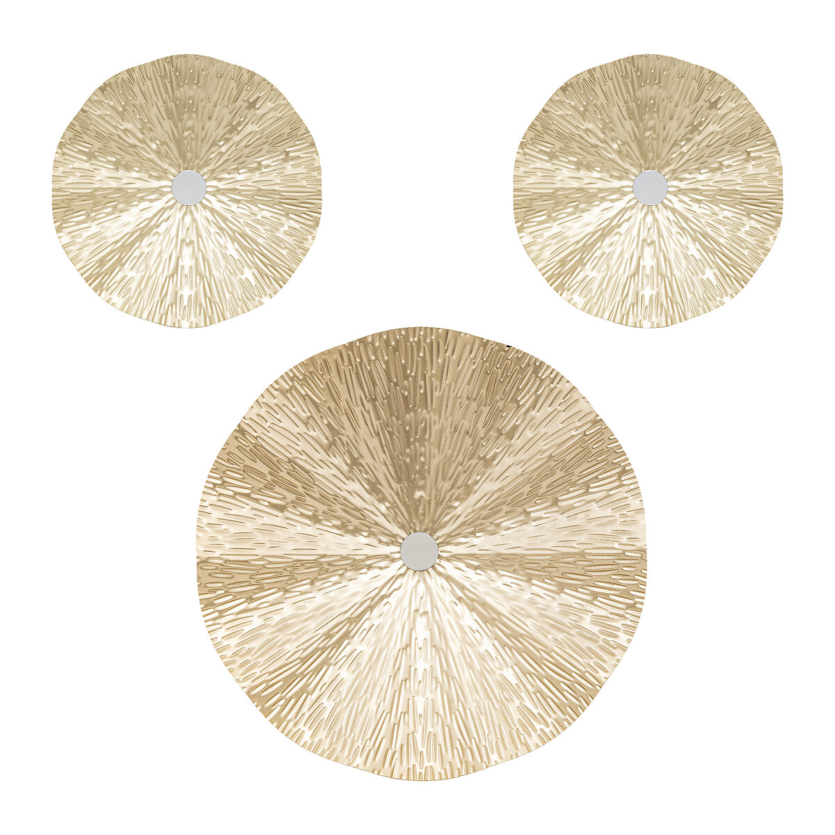 Conjunto de 3 quadros decorativos em metal leslie