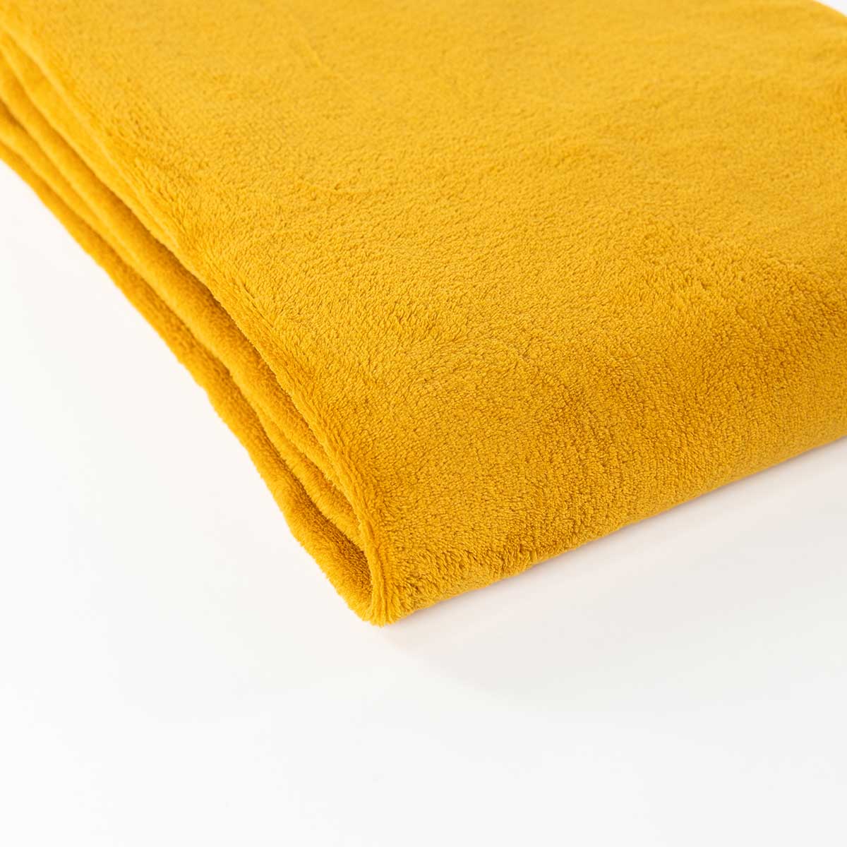 Manta em microfibra amarela 130x180cm