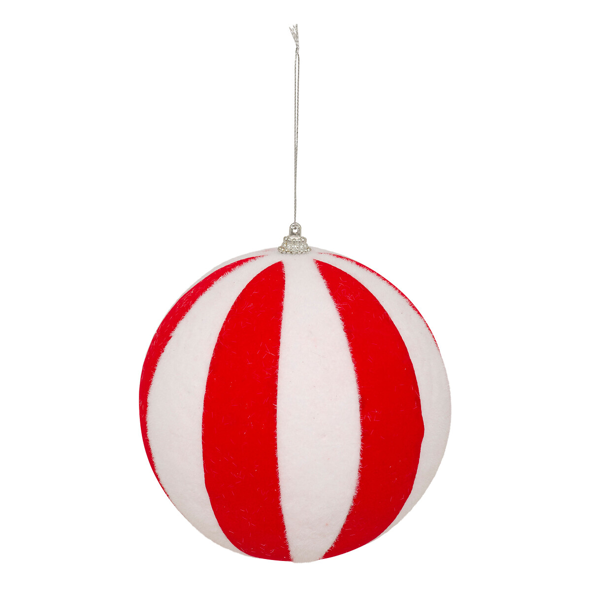Bola de natal maxi com riscas 15cm