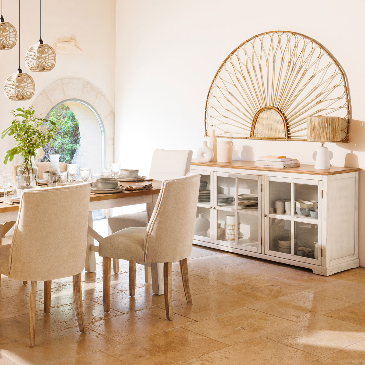 Candeeiro de mesa RAIA branco em cer&acirc;mica 38cm