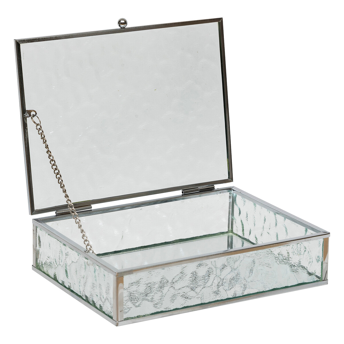 Caixa de bijuteria ANIA prateada 16,5x21,5cm