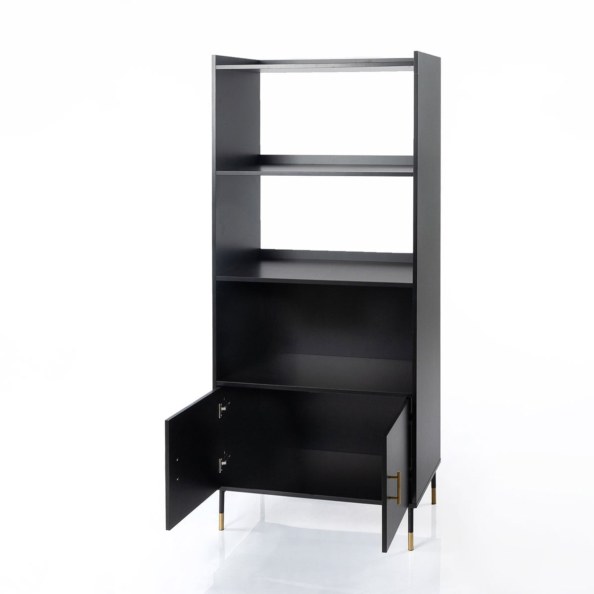 Estante TEDY preta em mdf e metal 170cm
