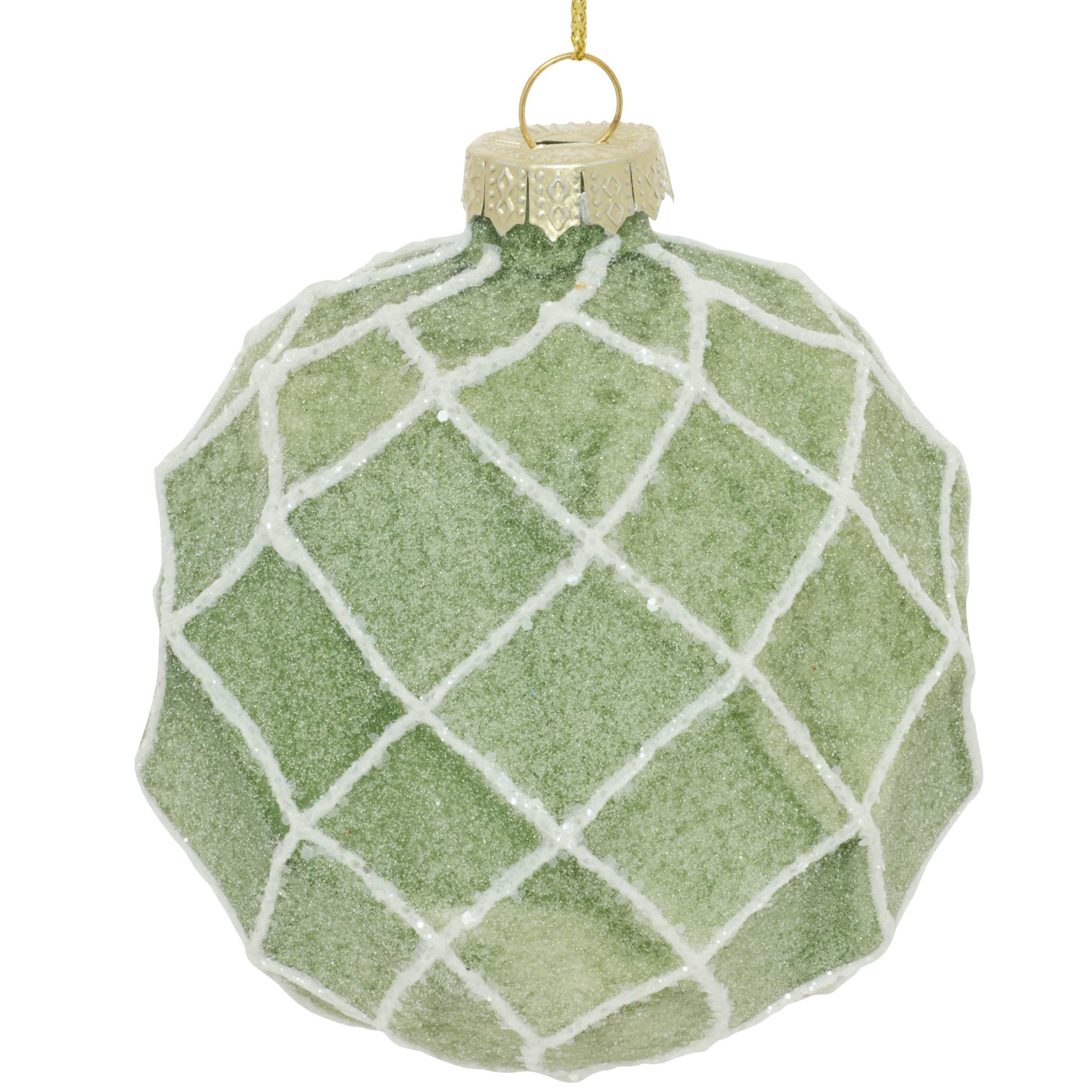 Bola de natal revelo verde 8cm