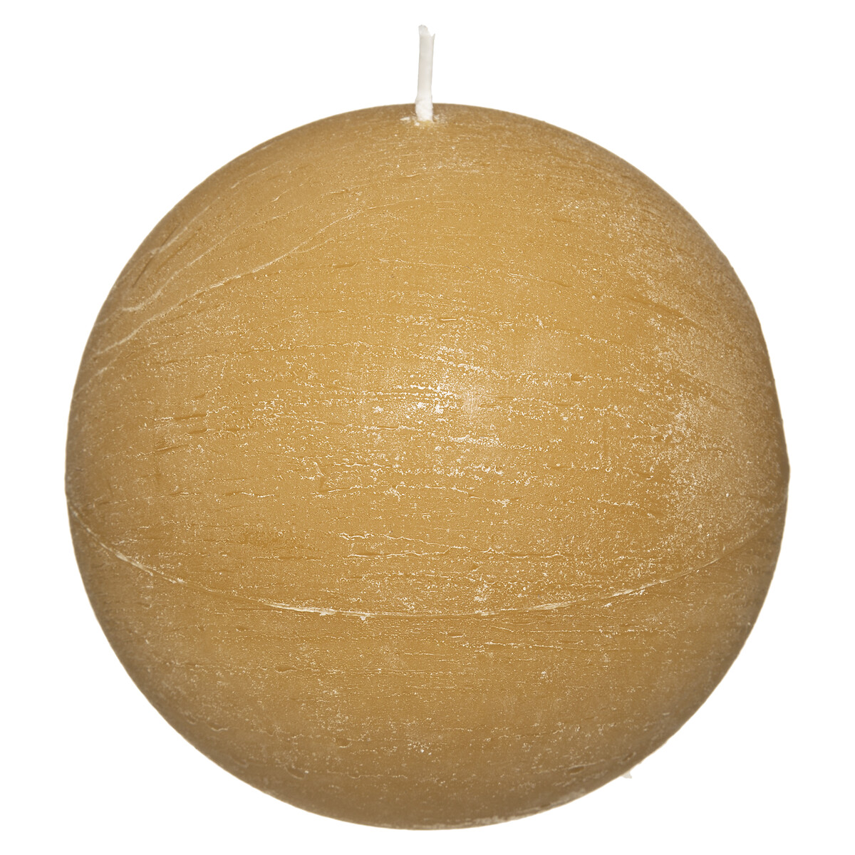 Vela bola r&uacute;stica amarela 10cm