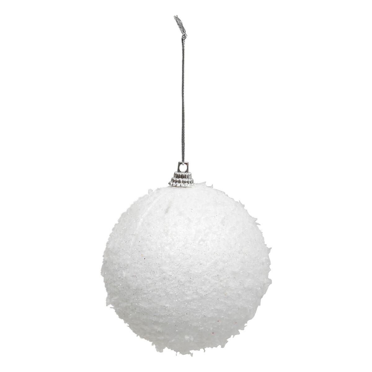 Conjunto de 4 bolas efeito neve branco 8cm