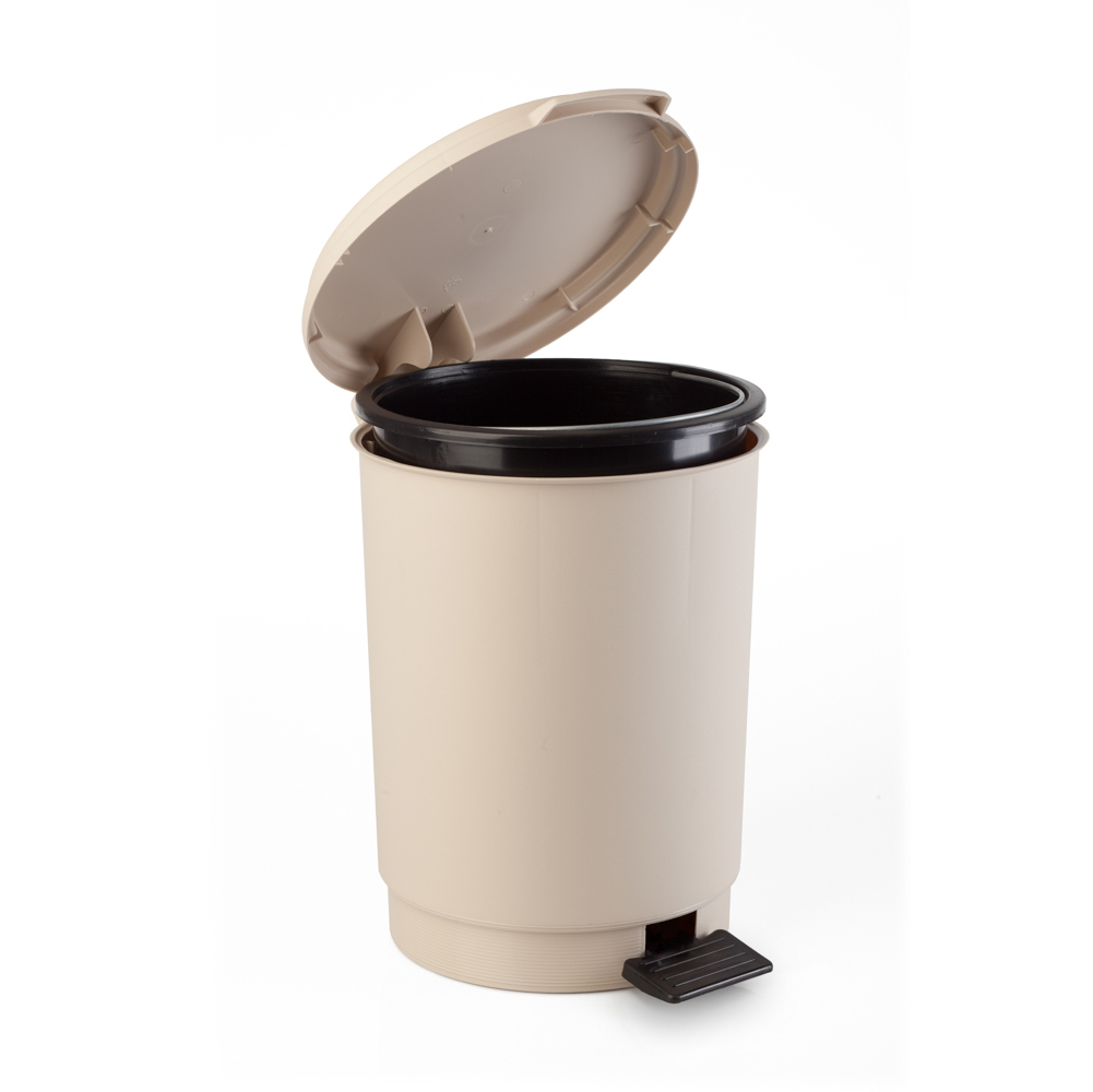 Balde wc bege com pedal 6l