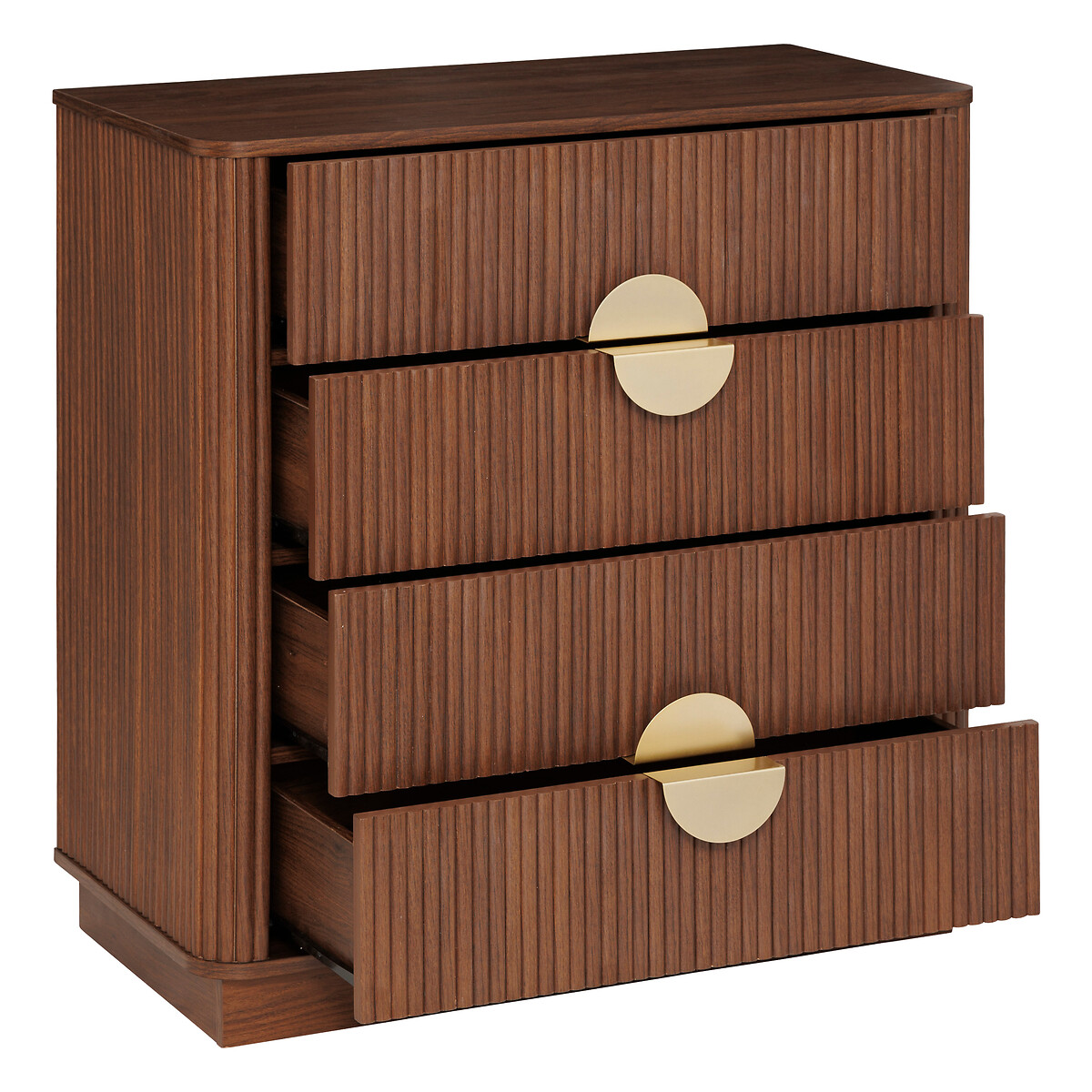 Cómoda com 4 gavetas WANY castanho escuro