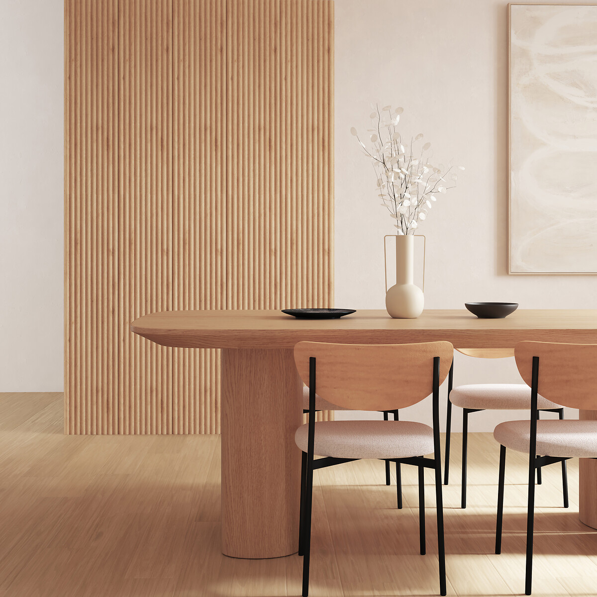 Conjunto de 2 pain&eacute;is decorativos ALCOV bege 240cm