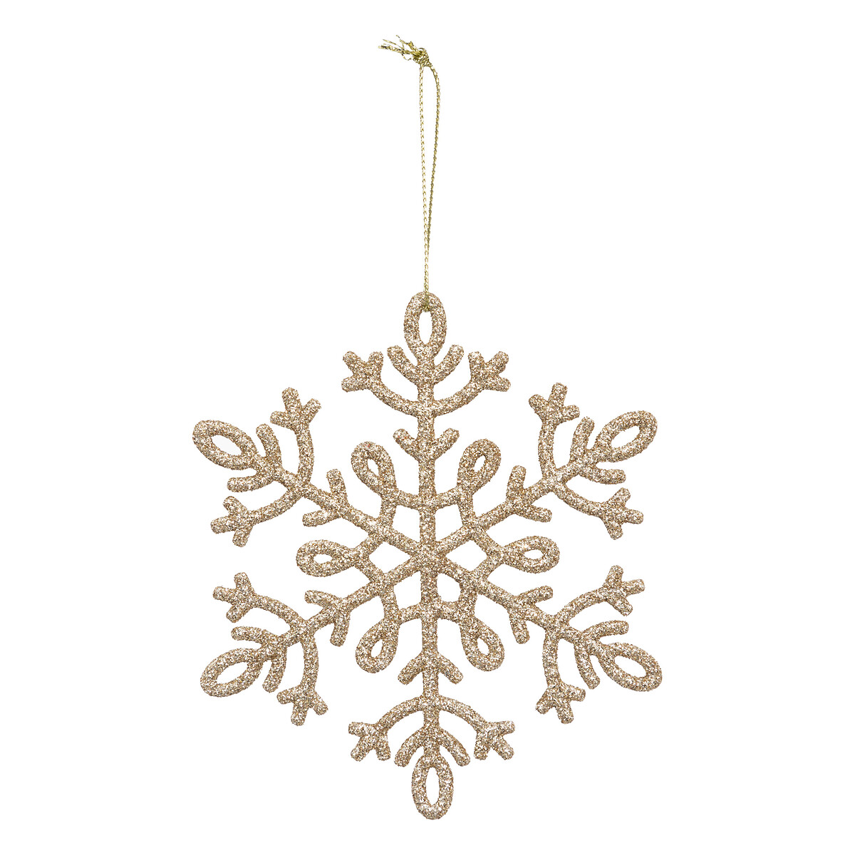 Conjunto de 8 pendurantes floco dourado