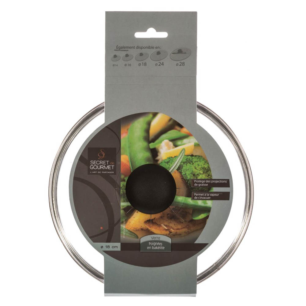Tampa em vidro para caçarola 18cm