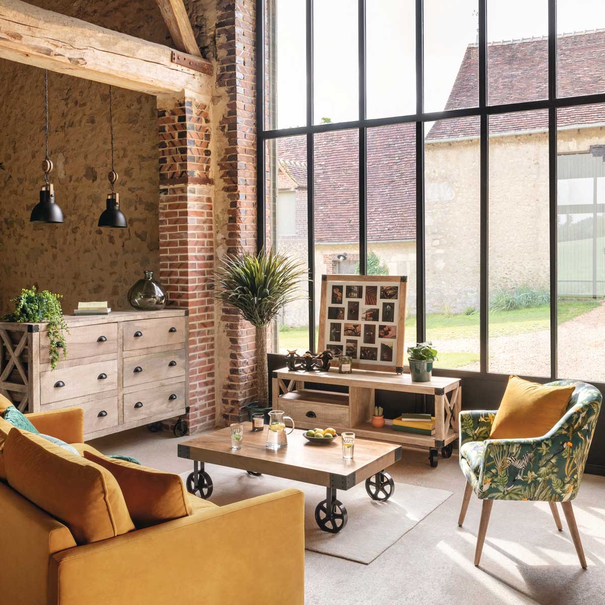 Candeeiro de teto SILAS preto em metal 23cm