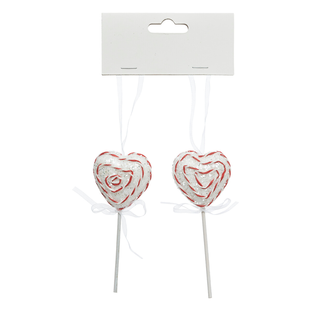 Conjunto de 2 pendurantes lollipop em forma de cora&ccedil;&atilde;o 11cm