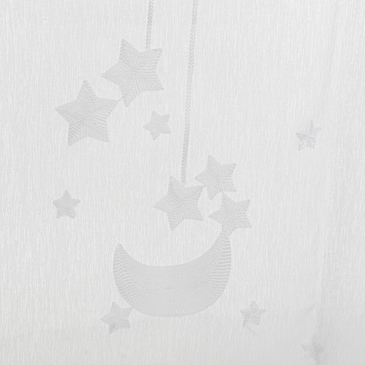 Cortina branca estrelas bordadas 140x240cm,  Cortina branca estrelas bordadas 140x240cm