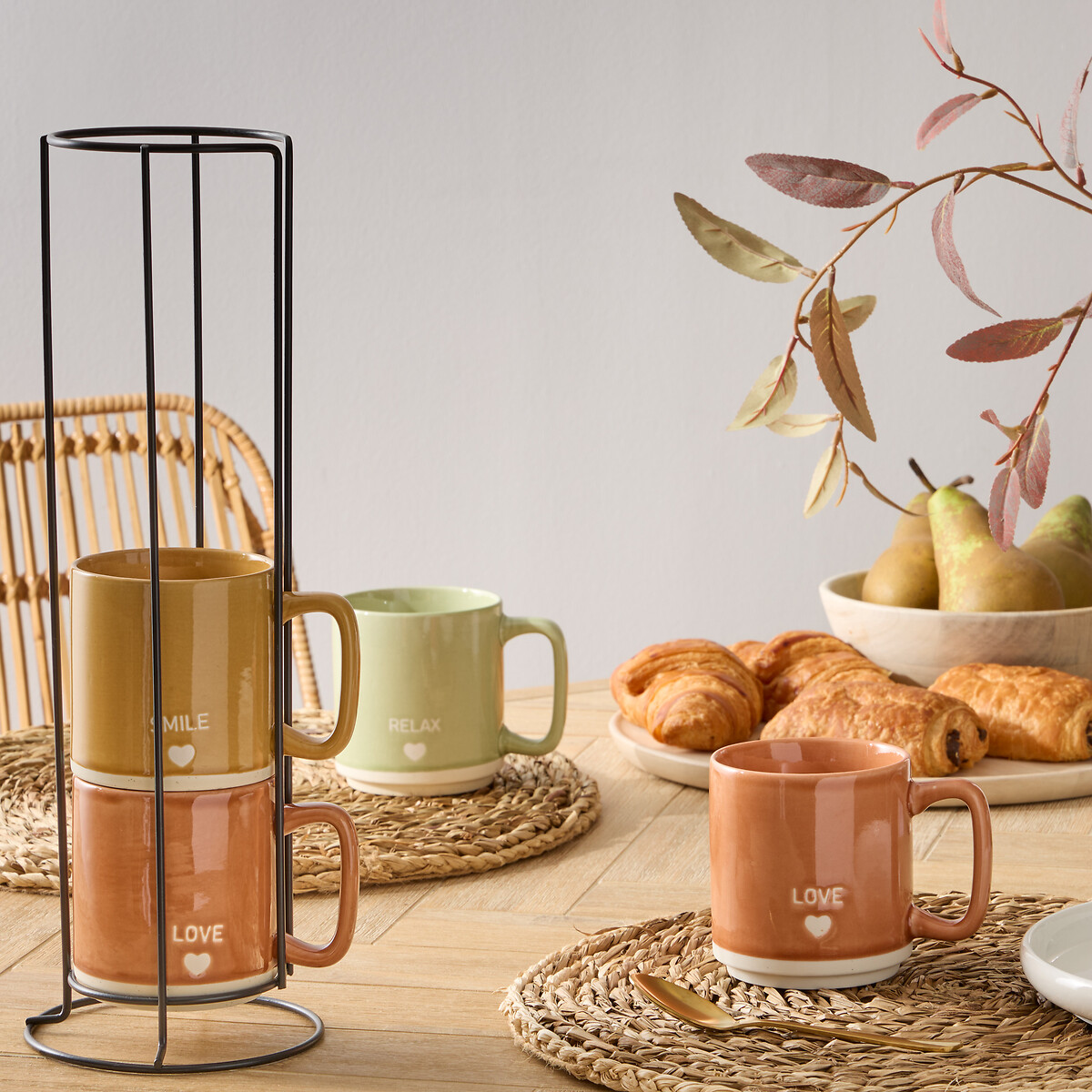 Conjunto de 4 canecas com suporte RELAX 34cl