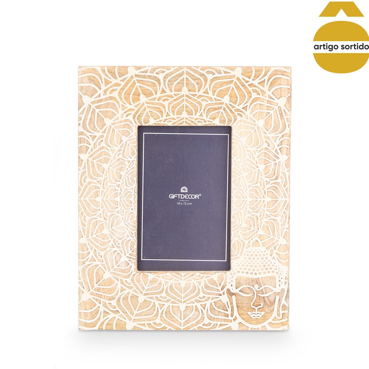 Moldura Buda Em Madeira Mango 10x15cm