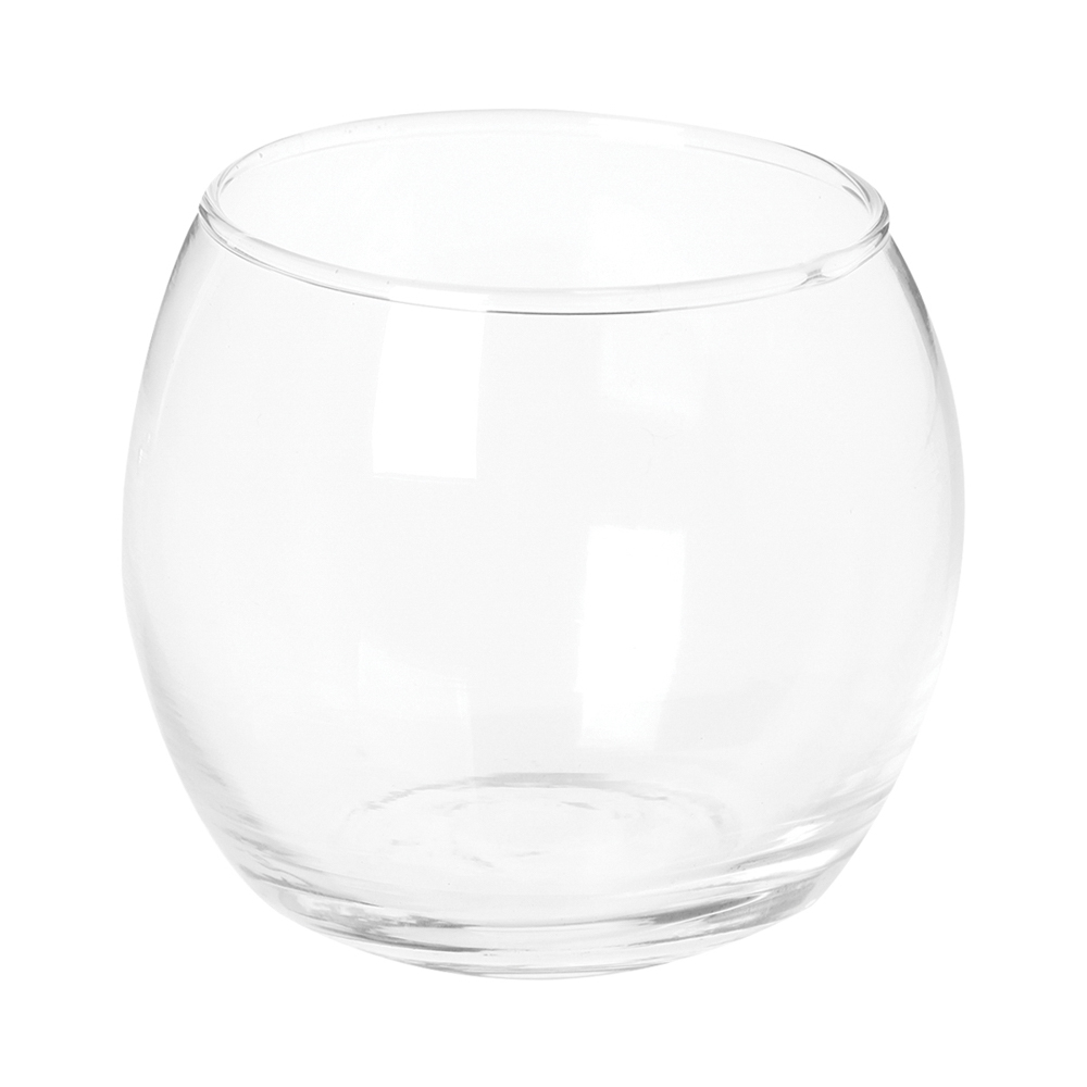 Castiçal em vidro redondo