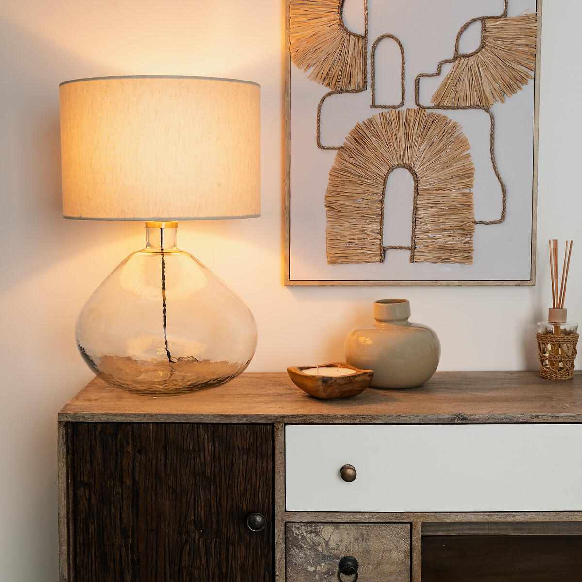 Candeeiro de mesa melly de vidro