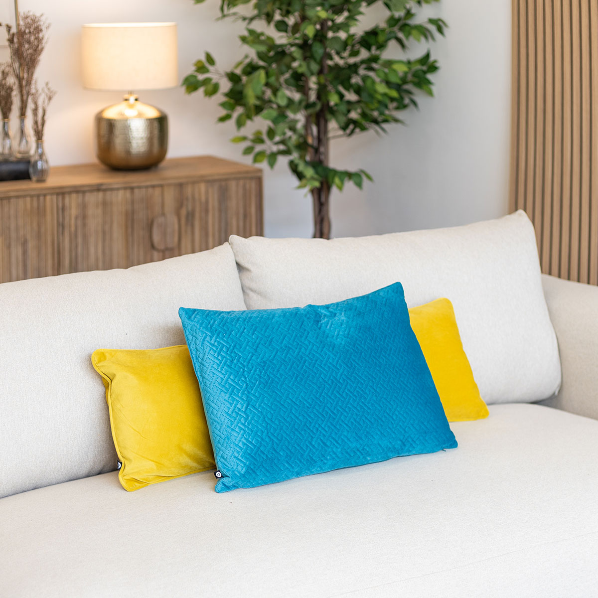 Almofada DOLCE veludo azul 38x58cm