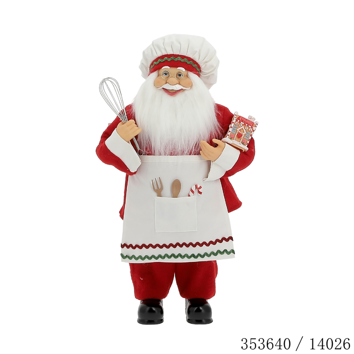 Figura de pai natal cozinheiro 60x20x30cm