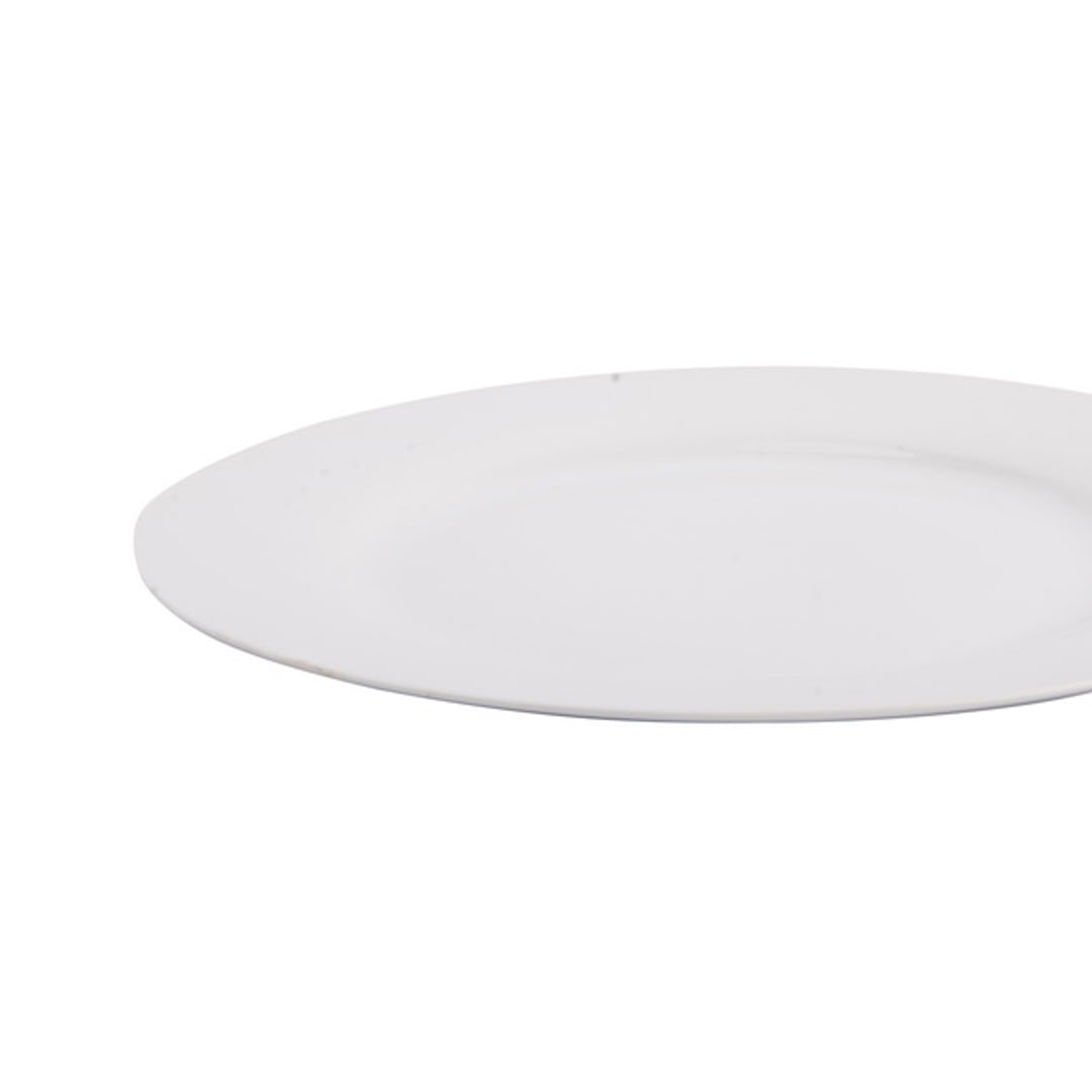 Prato raso GIZ branco em cer&acirc;mica 27cm