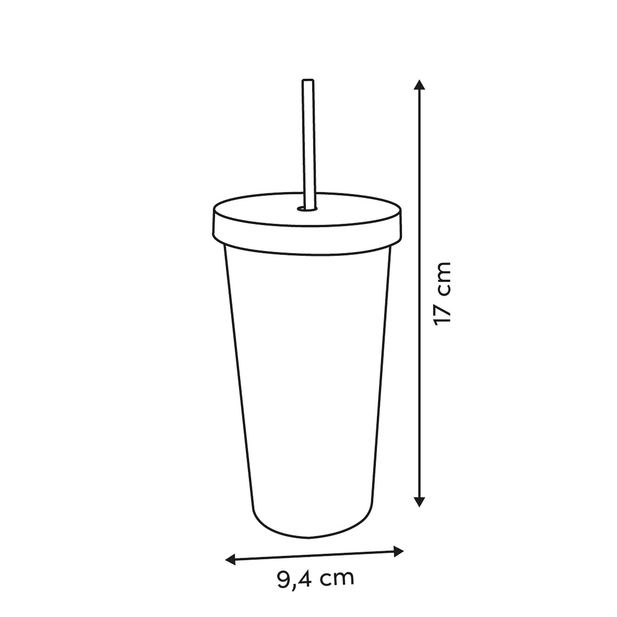Copo com tampa e palhinha EDEN 55cl