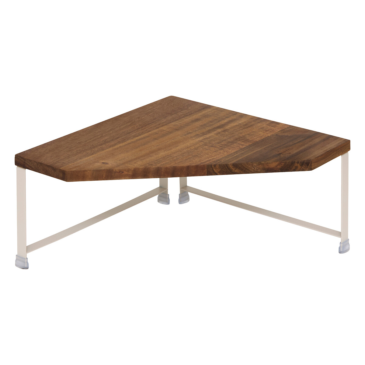 Prateleira de canto em madeira ac&aacute;cia