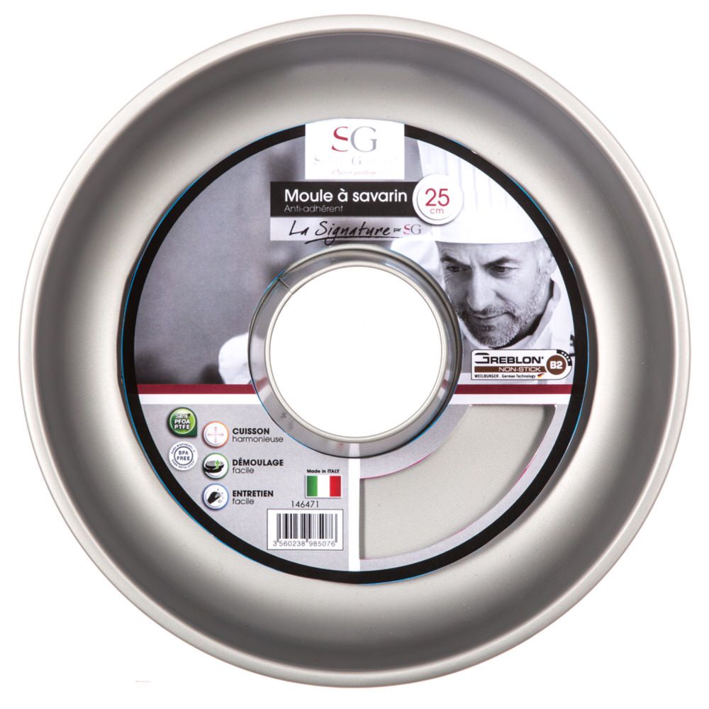 Forma savarin desmont&aacute;vel preta 25,4cm