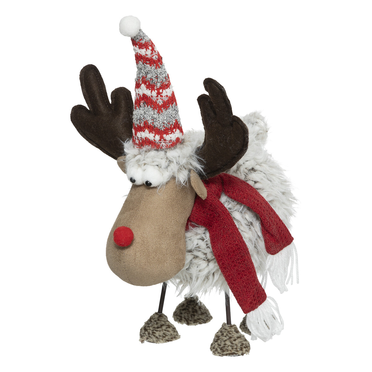 Figura rena com gorro e cachecol 36cm