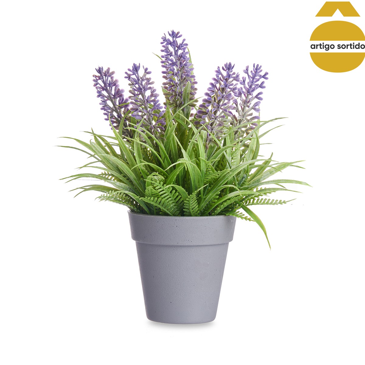 Vaso com lavanda artificial 21cm