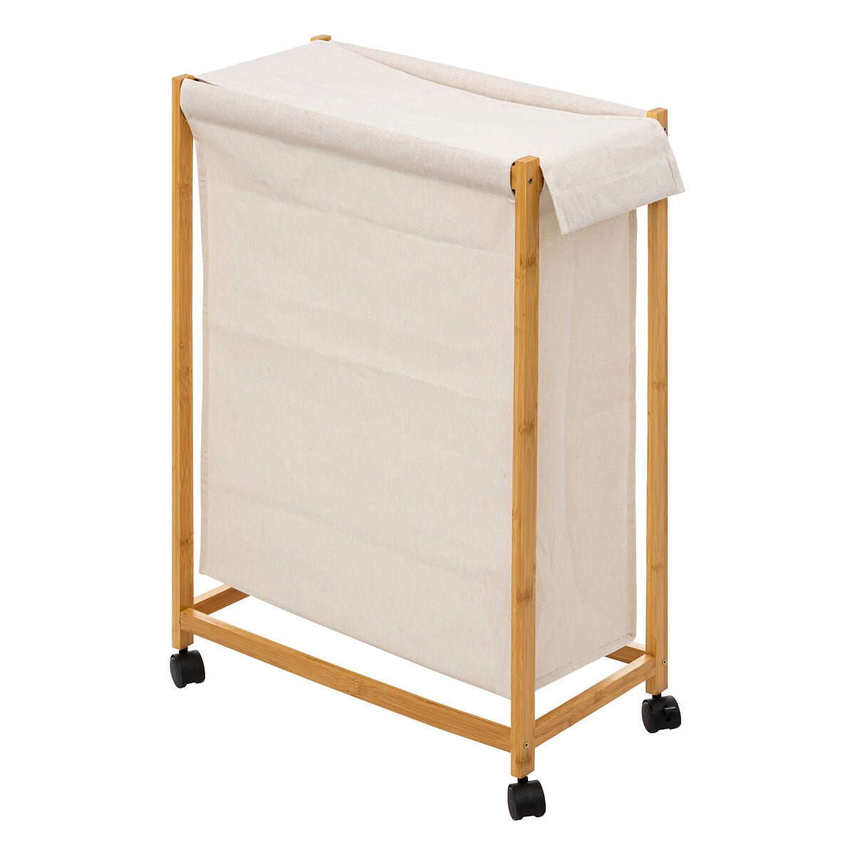 Cesto wc com rodas em bambu 52l