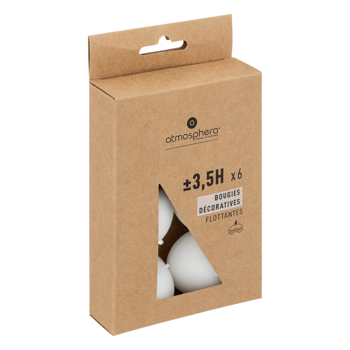 Conjunto de 6 velas flutuantes MANY brancas