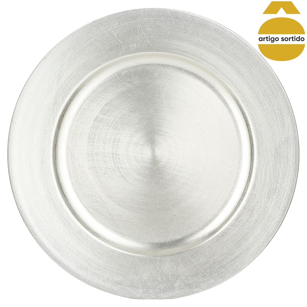 Prato marcador prateado 33cm